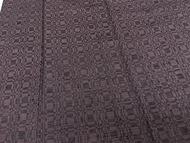 平和屋着物▽上質な紬 単衣 格子 正絹 逸品 CAAW1242xi
