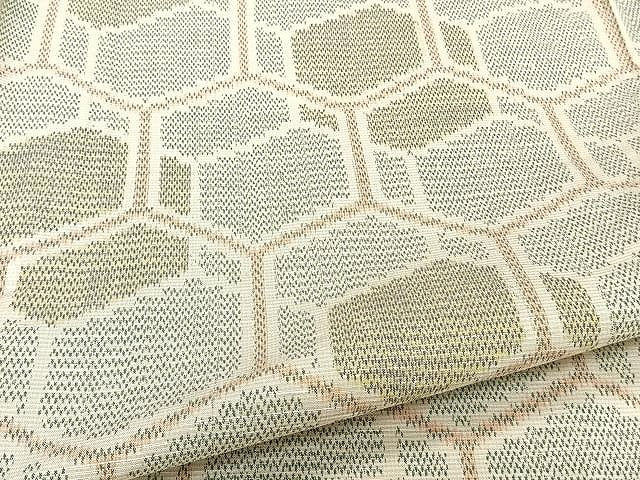 平和屋着物▽上質な紬 単衣 亀甲文 正絹 逸品 CAAW1243xi