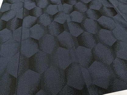 平和屋着物▽本塩沢 単衣 110亀甲 亀甲文 正絹 逸品 CAAW1244xi