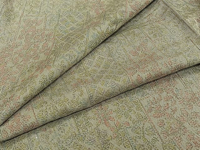平和屋着物▽上質な紬　単衣　草花文　正絹　逸品　CAAW1246xi