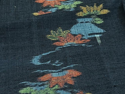 平和屋着物▽上質な紬　単衣　竜田川　正絹　逸品　CAAW1247xi