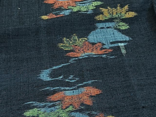平和屋着物▽上質な紬　単衣　竜田川　正絹　逸品　CAAW1247xi