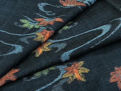 平和屋着物▽上質な紬　単衣　竜田川　正絹　逸品　CAAW1247xi
