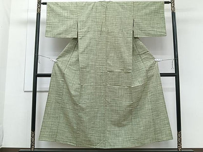 平和屋着物▽上質な紬 単衣 霞文 正絹 逸品 CAAW1248xi