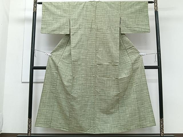 平和屋着物▽上質な紬 単衣 霞文 正絹 逸品 CAAW1248xi