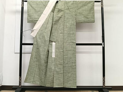 平和屋着物▽上質な紬 単衣 霞文 正絹 逸品 CAAW1248xi