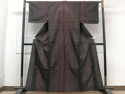 平和屋着物▽上質な紬 単衣 吉祥文 正絹 逸品 CAAW1249xi