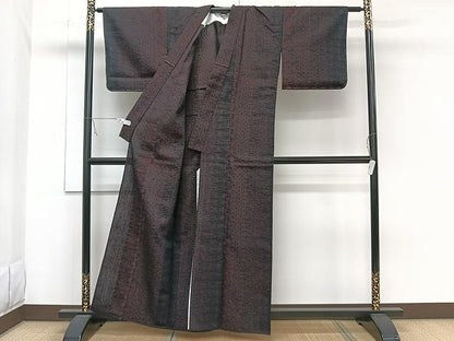 平和屋着物▽上質な紬 単衣 吉祥文 正絹 逸品 CAAW1249xi