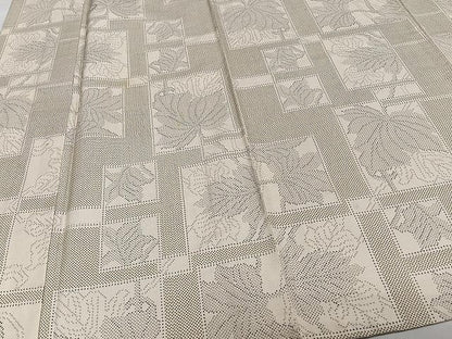 平和屋着物▽本場大島紬 白大島 単衣 色紙花文 正絹 逸品 CAAW1250xi