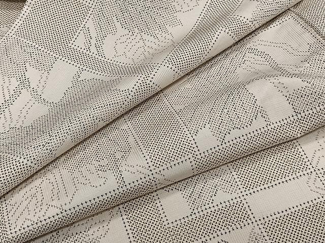 平和屋着物▽本場大島紬 白大島 単衣 色紙花文 正絹 逸品 CAAW1250xi