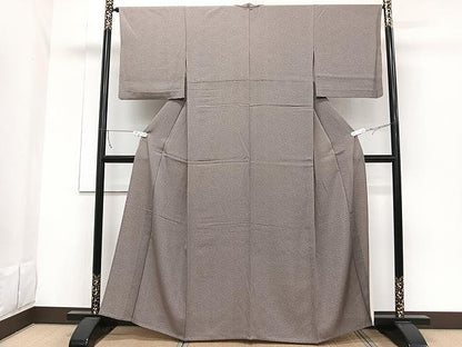 平和屋着物▽江戸小紋 単衣 舞扇文 正絹 逸品 CAAW1251xi
