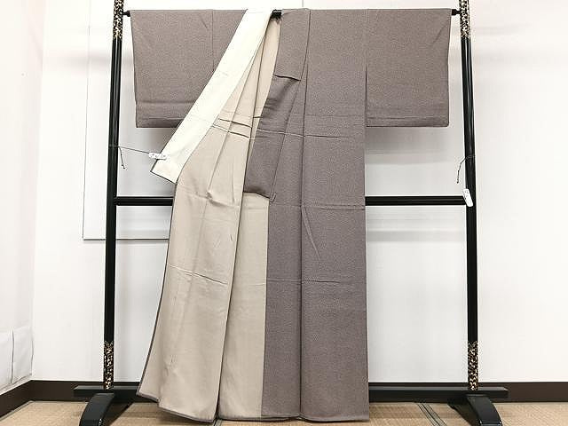 平和屋着物▽江戸小紋 単衣 舞扇文 正絹 逸品 CAAW1251xi