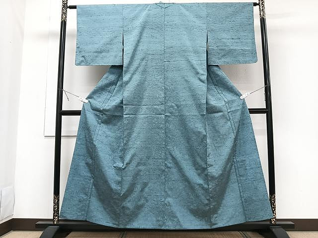 平和屋着物▽上質な紬 単衣 風景文 正絹 逸品 CAAW1253xi