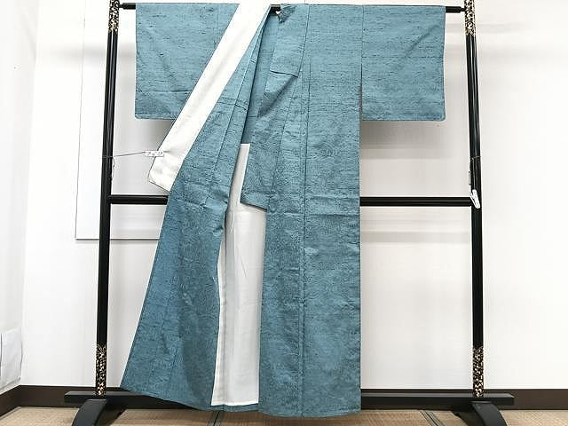 平和屋着物▽上質な紬 単衣 風景文 正絹 逸品 CAAW1253xi
