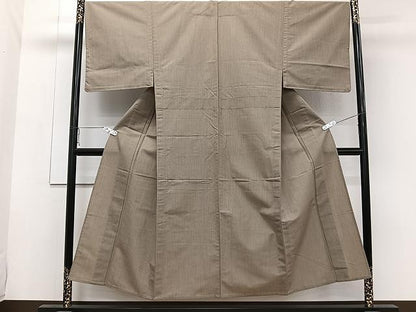 平和屋着物▽男性　紬　単衣　縞　正絹　逸品　CAAW1254xi