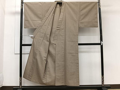 平和屋着物▽男性　紬　単衣　縞　正絹　逸品　CAAW1254xi