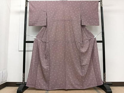 平和屋着物▽上質な小紋 単衣 丸文 正絹 逸品 CAAW1255xi