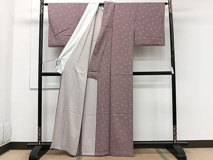 平和屋着物▽上質な小紋 単衣 丸文 正絹 逸品 CAAW1255xi