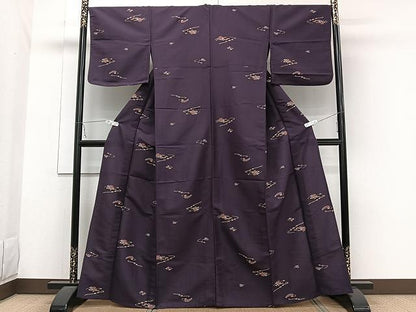 平和屋着物▽小紋 単衣 流水花文 洗える着物 CAAW1261xi