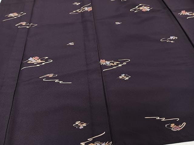 平和屋着物▽小紋 単衣 流水花文 洗える着物 CAAW1261xi