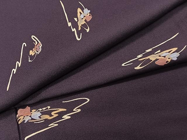 平和屋着物▽小紋 単衣 流水花文 洗える着物 CAAW1261xi