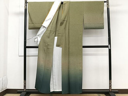 平和屋着物▽訪問着 単衣 霞文 暈し染め 松坂屋扱い 正絹 逸品 CAAW1263xi