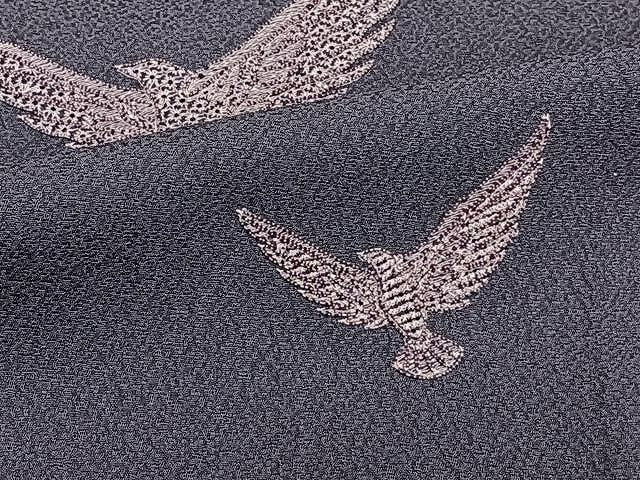 平和屋着物▽染色作家 斉藤三才 訪問着 単衣 刺繍 飛鳥文 寿光織 褐色 やまと誂製 反端付き 正絹 逸品 CAAW1265xi