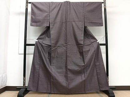 平和屋着物▽上質な紬 単衣 十字絣 正絹 逸品 未使用 CAAW1266xi