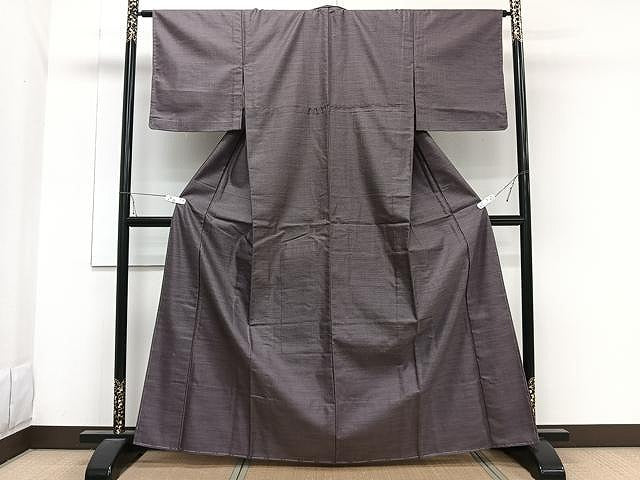 平和屋着物▽上質な紬 単衣 十字絣 正絹 逸品 未使用 CAAW1266xi