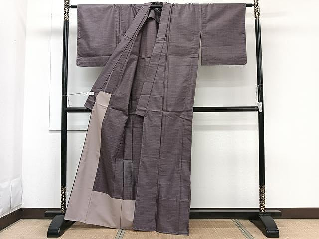 平和屋着物▽上質な紬 単衣 十字絣 正絹 逸品 未使用 CAAW1266xi