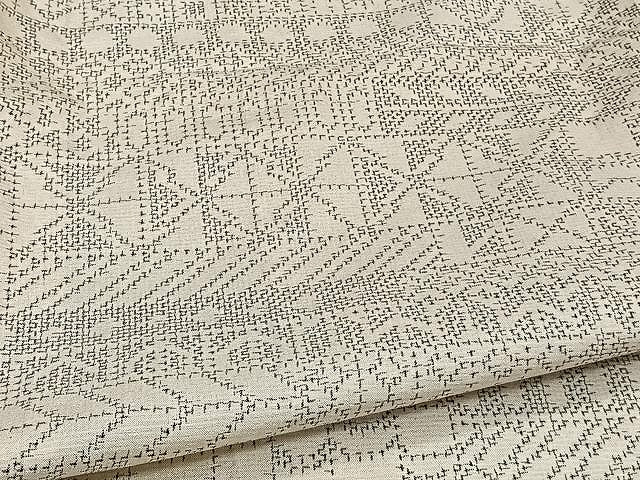 平和屋着物▽上質な紬 単衣 吉祥横段文 正絹 逸品 CAAW1337xi