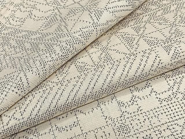 平和屋着物▽上質な紬 単衣 吉祥横段文 正絹 逸品 CAAW1337xi
