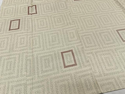 平和屋着物▽上質な紬 単衣 幾何学文 正絹 逸品 CAAW1339xi