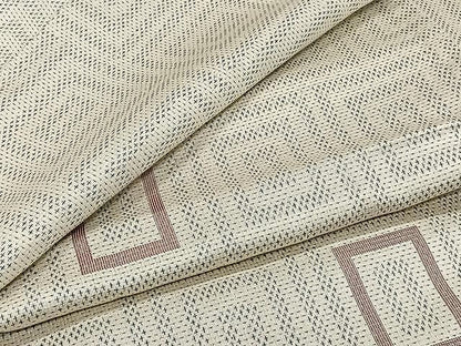 平和屋着物▽上質な紬 単衣 幾何学文 正絹 逸品 CAAW1339xi
