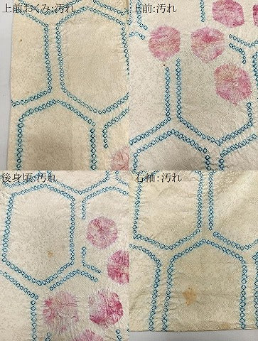 平和屋着物▽上質な小紋　単衣　絞り　亀甲丸文　正絹　逸品　CAAW1340xi