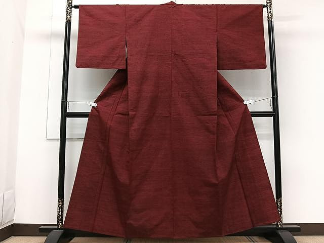 平和屋着物▽上質な紬 単衣 霞文 正絹 逸品 CAAW1341xi