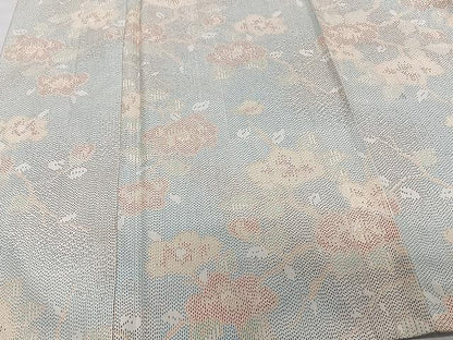 平和屋着物▽上質な紬 単衣 枝花文 正絹 逸品 CAAW1343xi