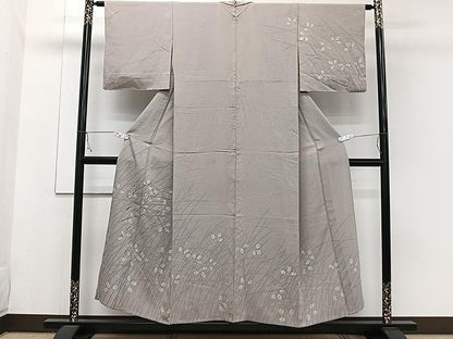 平和屋着物▽訪問着　単衣　刺繍　秋草文　正絹　逸品　CAAW1345xi