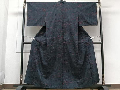 平和屋着物▽結城紬 単衣 吉祥文 正絹 逸品 CAAW1347xi