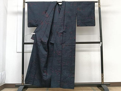 平和屋着物▽結城紬 単衣 吉祥文 正絹 逸品 CAAW1347xi