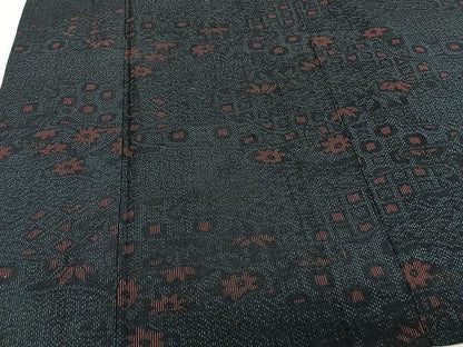 平和屋着物▽結城紬 単衣 吉祥文 正絹 逸品 CAAW1347xi