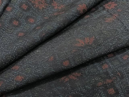 平和屋着物▽結城紬 単衣 吉祥文 正絹 逸品 CAAW1347xi