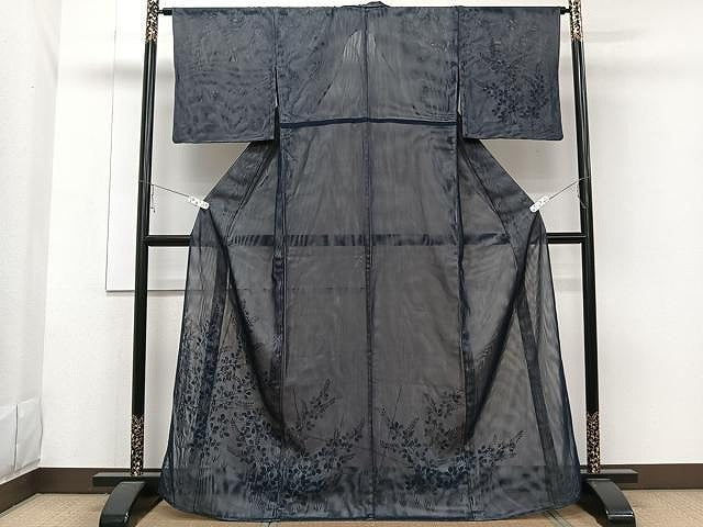 平和屋着物▽訪問着 単衣 無双 手描き 紗袷 紗×紗 草花文 金彩 正絹 逸品 CAAW1350xi