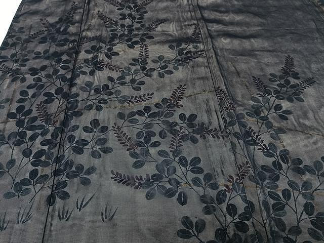 平和屋着物▽訪問着 単衣 無双 手描き 紗袷 紗×紗 草花文 金彩 正絹 逸品 CAAW1350xi