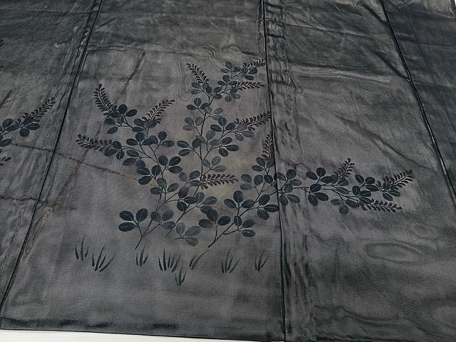 平和屋着物▽訪問着 単衣 無双 手描き 紗袷 紗×紗 草花文 金彩 正絹 逸品 CAAW1350xi