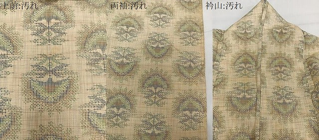 平和屋着物▽上質な紬　単衣　吉祥文　正絹　逸品　CAAW1353xi