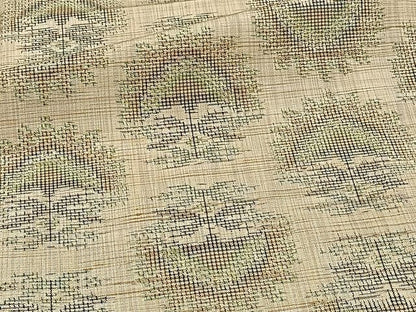 平和屋着物▽上質な紬　単衣　吉祥文　正絹　逸品　CAAW1353xi