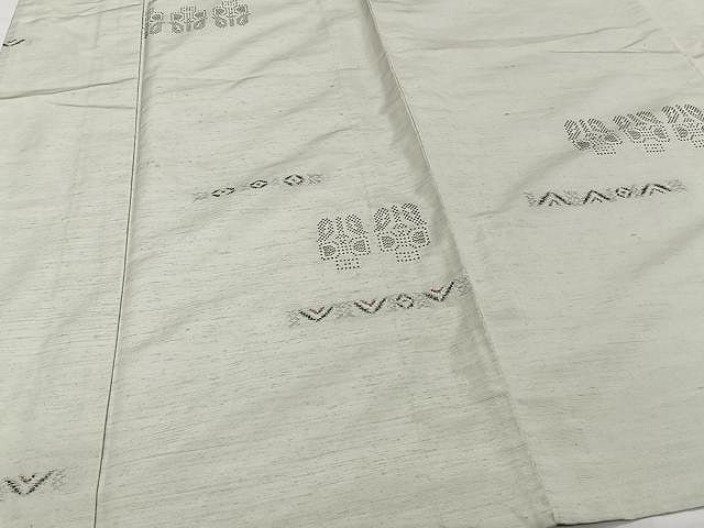 平和屋着物▽上質な紬　単衣　幾何学文　正絹　逸品　CAAW1354xi