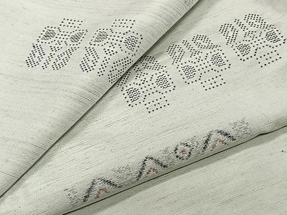 平和屋着物▽上質な紬　単衣　幾何学文　正絹　逸品　CAAW1354xi