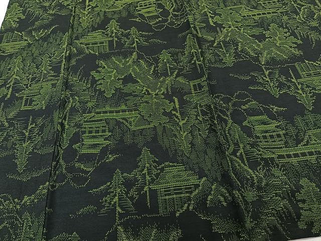 平和屋着物▽本場村山大島紬 単衣 風景文 正絹 逸品 CAAW1355xi